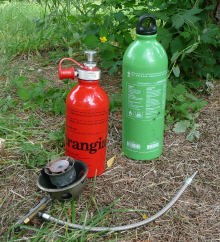Picture of Trangia multi-fuel burner with 2 fuel bottles
