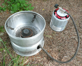 Picture of Trangia with Upper windshield fitted & pot-stands visible