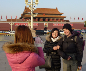 We flew home via Beijing, and even without the bike were still the centre of attention with strangers wanting their photos taken with us.  Must be our natural charm and charisma.